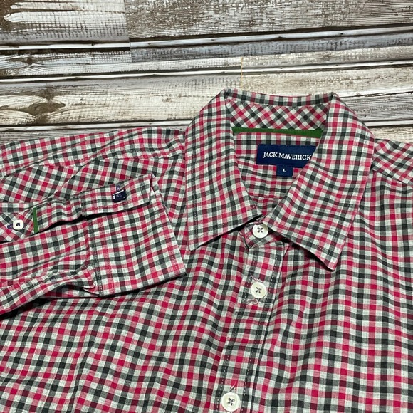Jack Maverick Plaid Button‎ Down Long Sleeve Casual Shirt Size L - Picture 1 of 6